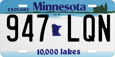 MN license plate 947LQN
