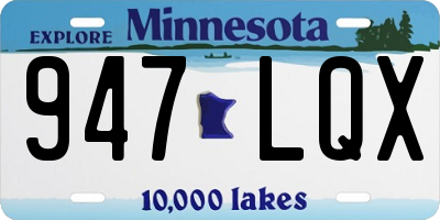 MN license plate 947LQX