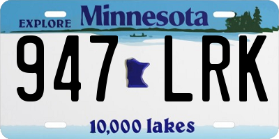 MN license plate 947LRK