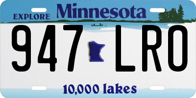 MN license plate 947LRO