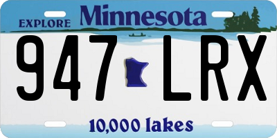 MN license plate 947LRX