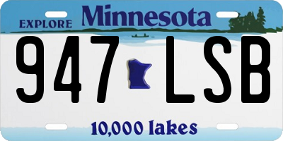 MN license plate 947LSB