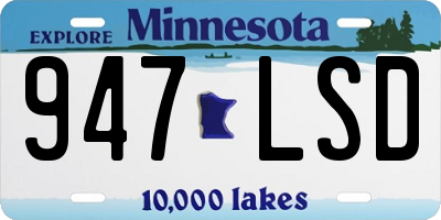 MN license plate 947LSD