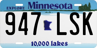 MN license plate 947LSK