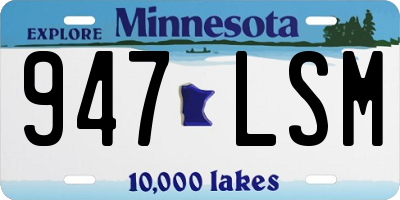 MN license plate 947LSM