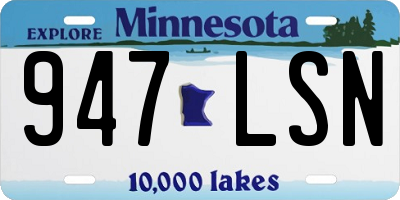 MN license plate 947LSN