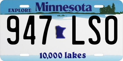 MN license plate 947LSO