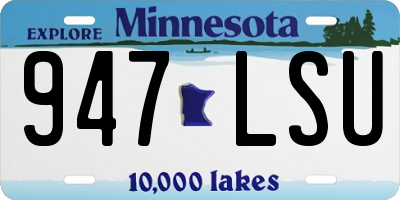 MN license plate 947LSU