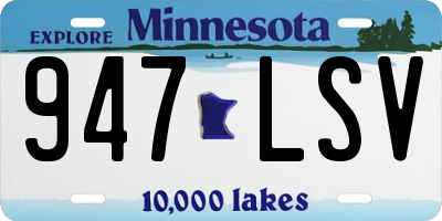 MN license plate 947LSV