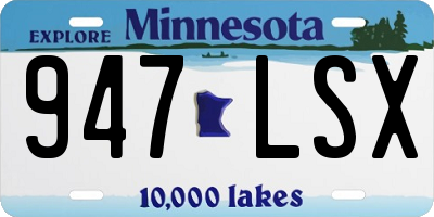 MN license plate 947LSX