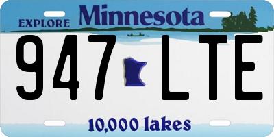 MN license plate 947LTE