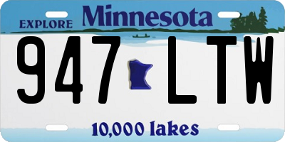 MN license plate 947LTW