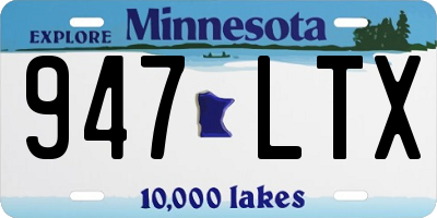 MN license plate 947LTX