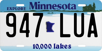 MN license plate 947LUA