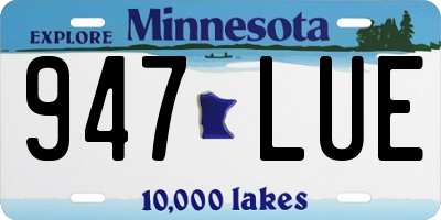 MN license plate 947LUE