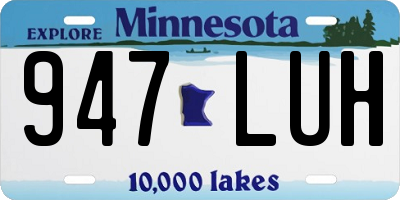 MN license plate 947LUH