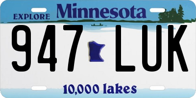 MN license plate 947LUK