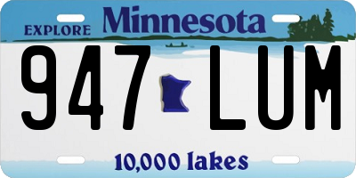 MN license plate 947LUM