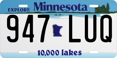 MN license plate 947LUQ