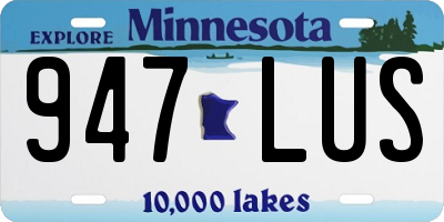 MN license plate 947LUS