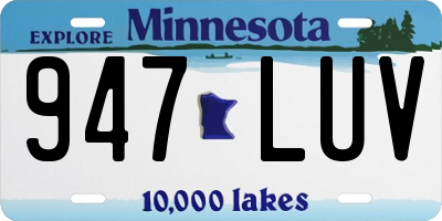 MN license plate 947LUV
