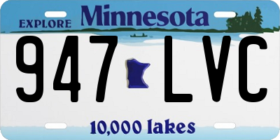 MN license plate 947LVC