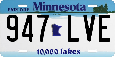 MN license plate 947LVE