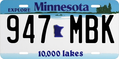 MN license plate 947MBK