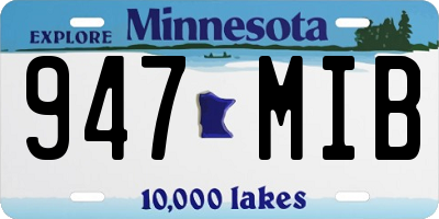 MN license plate 947MIB