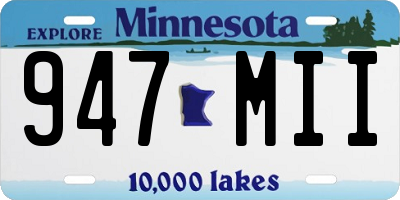 MN license plate 947MII