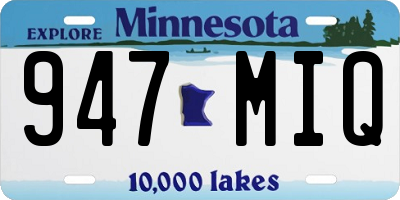 MN license plate 947MIQ