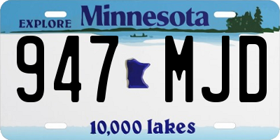 MN license plate 947MJD