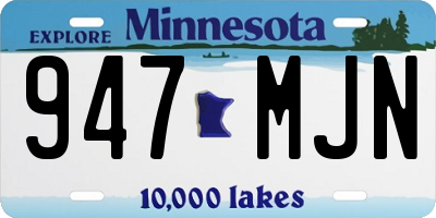 MN license plate 947MJN