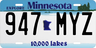 MN license plate 947MYZ