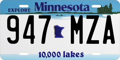 MN license plate 947MZA