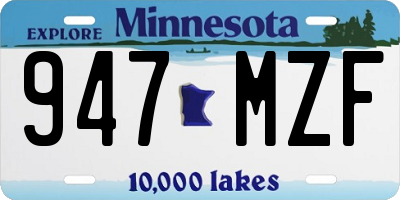 MN license plate 947MZF
