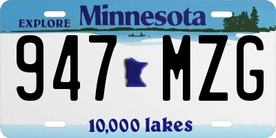 MN license plate 947MZG