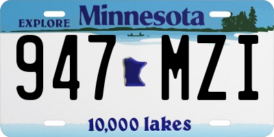 MN license plate 947MZI