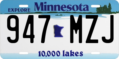 MN license plate 947MZJ