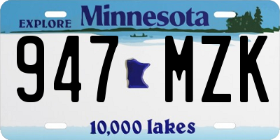 MN license plate 947MZK