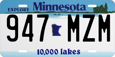 MN license plate 947MZM