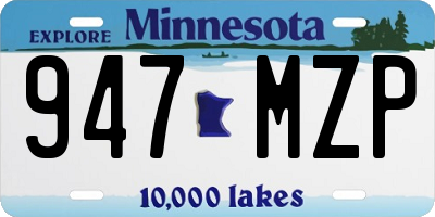 MN license plate 947MZP