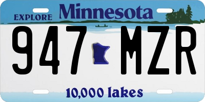 MN license plate 947MZR