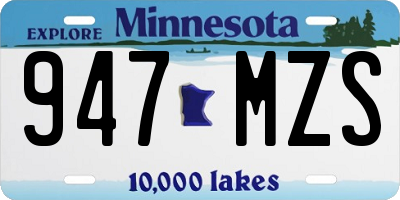 MN license plate 947MZS