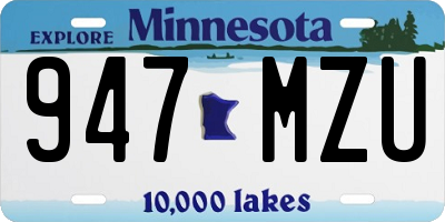 MN license plate 947MZU