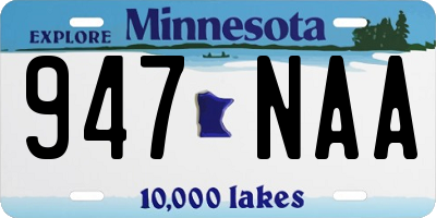 MN license plate 947NAA