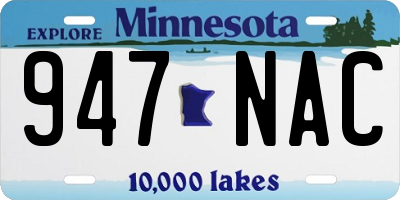 MN license plate 947NAC