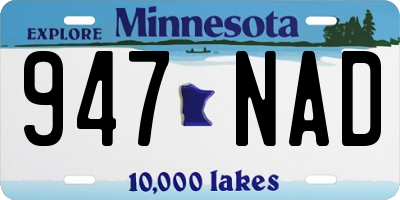 MN license plate 947NAD