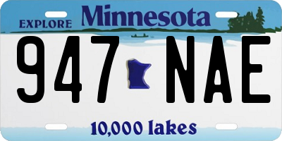 MN license plate 947NAE