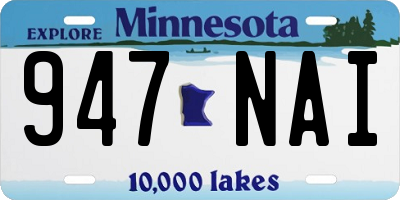 MN license plate 947NAI